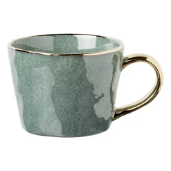 Xenos Mok met gouden oor - groen - 250 ml- Mokken