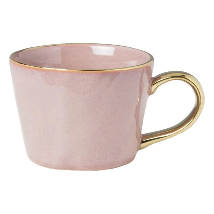 Xenos Mok met gouden oor - roze - 250 ml- Mokken