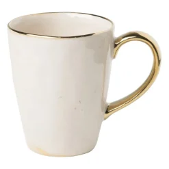 Xenos Mok met gouden oortje - beige - 250 ml- Mokken|Kerstcadeaus