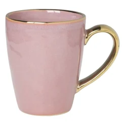 Xenos Mok met gouden oortje - roze - 250 ml- Mokken