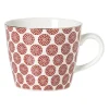Xenos Mok Mirna bloem - rood/wit - 360 ml- Mokken