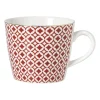 Xenos Mok Mirna ruit - rood/wit - 360 ml- Mokken