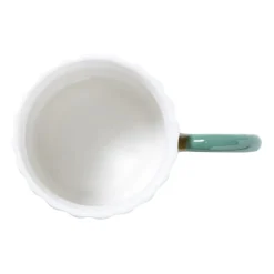 Xenos Mok ribbel - geel/groen - 200 ml- Mokken