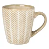 Xenos Mokje relief - beige - 175 ml- Mokken