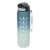 Xenos Motivatie waterfles - groen/blauw - 1 liter- Drinkflessen|Kerstcadeaus