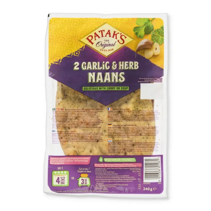 Xenos Naanbrood knoflook en koriander - Patak's - 260 g- Indiase Keuken|Pasta, Rijst En Wraps