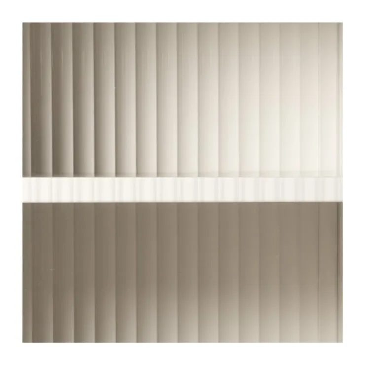 Xenos Nachtkastje Luca met geribbeld glazen deurtje - offwhite - 55.5x40x32 cm- Nachtkastjes