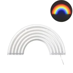 Xenos Neon LED lamp regenboog - multikleur - 30x16 cm- Led Lampen