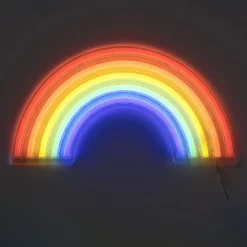 Xenos Neon LED lamp regenboog - multikleur - 30x16 cm- Led Lampen