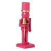 Xenos Notenkraker beeldje - roze - 12.5 cm- Kerstcadeaus|Kerstfiguren