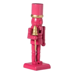 Xenos Notenkraker beeldje - roze - 12.5 cm- Kerstcadeaus|Kerstfiguren
