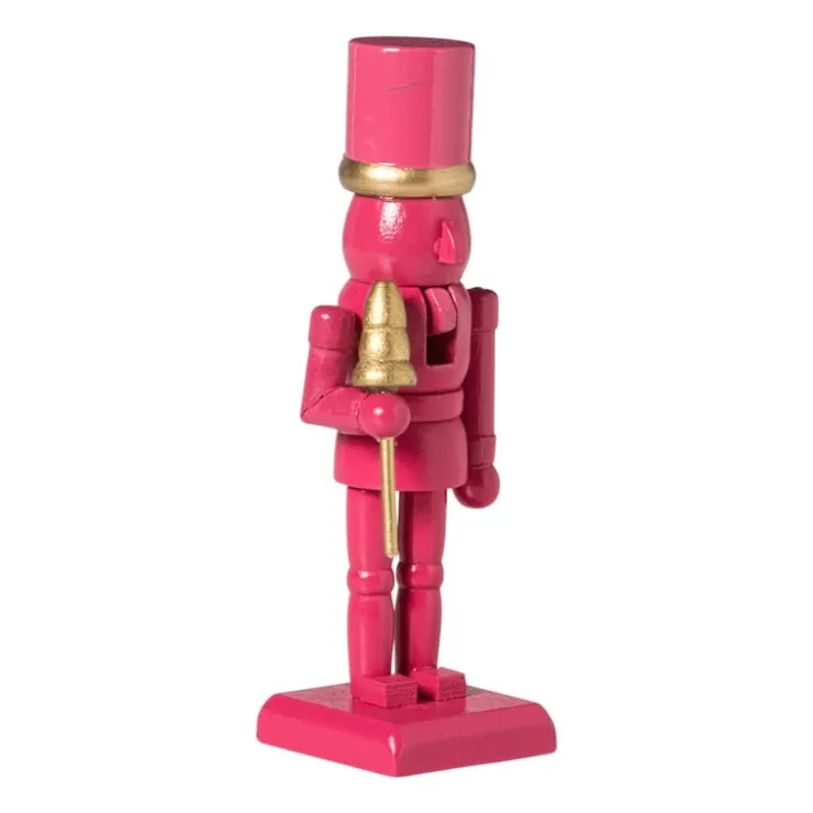 Xenos Notenkraker beeldje - roze - 12.5 cm- Kerstcadeaus|Kerstfiguren