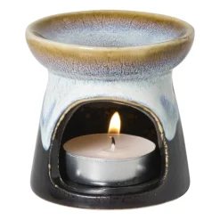 Xenos Oliebrander reactive glaze - blauw - ø8x8 cm- Oliebranders
