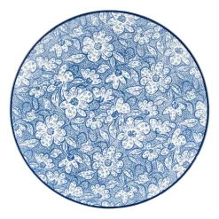 Xenos Ontbijtbord blue print - botanic - ⌀21 cm- Borden