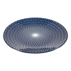 Xenos Ontbijtbord blue print - diamonds - ⌀21 cm- Borden