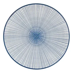 Xenos Ontbijtbord blue print - stripes - ⌀21 cm- Borden