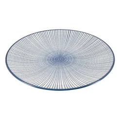 Xenos Ontbijtbord blue print - stripes - ⌀21 cm- Borden