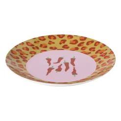Xenos Ontbijtbord chili pepers - roze/rood - ø21x2 cm- Borden