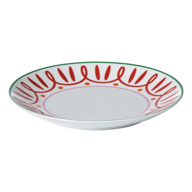Xenos Ontbijtbord holly jolly - rood - ø20.6x2.5 cm- Borden