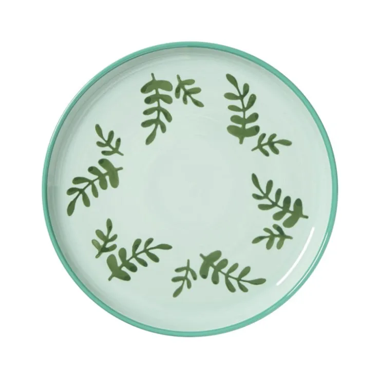 Xenos Ontbijtbord jolie - groen - ø21x2.1 cm- Borden|Kerstservies