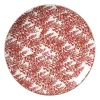 Xenos Ontbijtbord Mirna blaadjes - rood/wit - ø22x2 cm- Borden