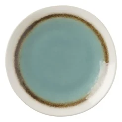 Xenos Ontbijtbord Roots - turquoise - ø22x2.5 cm- Borden