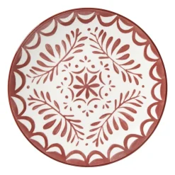 Xenos Ontbijtbord sterre - rood/wit - ø21.7x2.3 cm- Borden