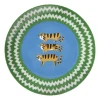Xenos Ontbijtbord tijger - groen/blauw - ø21x2 cm- Borden
