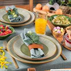Xenos Ontbijtbord Yara - groen - ⌀21.2 cm- Borden