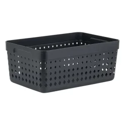Xenos Opbergbak - XL - zwart - 23.8x15.8x10 cm- Opbergbakken
