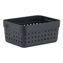 Xenos Opbergbak L - zwart - 15.8x11.8x7.3 cm- Opbergbakken