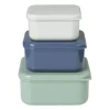 Xenos Opbergbakjes set van 3 - groen/blauw/grijs- Broodtrommels