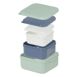 Xenos Opbergbakjes set van 3 - groen/blauw/grijs- Broodtrommels