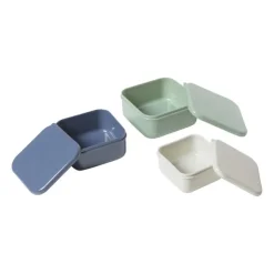 Xenos Opbergbakjes set van 3 - groen/blauw/grijs- Broodtrommels