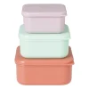 Xenos Opbergbakjes set van 3 - roze/lila/groen- Broodtrommels