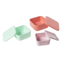 Xenos Opbergbakjes set van 3 - roze/lila/groen- Broodtrommels