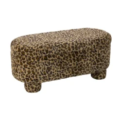 Xenos Opbergbank luipaard dodo - bruin - 43x100x42 cm- Bankjes