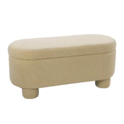 Xenos Opbergbank teddy dodo - beige - 43x100x42 cm- Bankjes
