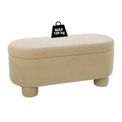 Xenos Opbergbank teddy dodo - beige - 43x100x42 cm- Bankjes
