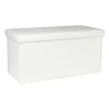 Xenos Opbergbox Teddy opvouwbaar - wit - 38x76x38 cm- Opbergboxen