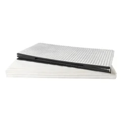 Xenos Opbergbox teddy rib rechthoekig - wit - 38x76x38 cm- Opbergboxen