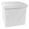 Xenos Opbergbox teddy rib vierkant - wit - 38x38x38 cm- Opbergboxen
