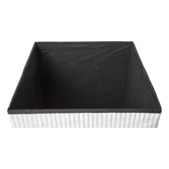 Xenos Opbergbox teddy rib vierkant - wit - 38x38x38 cm- Opbergboxen