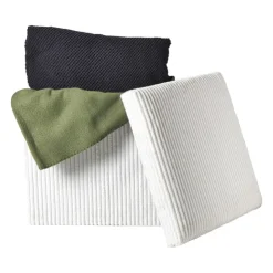 Xenos Opbergbox teddy rib vierkant - wit - 38x38x38 cm- Opbergboxen