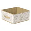 Xenos Opbergdoos leafs - bruin/beige - 15x30x30 cm- Opbergboxen