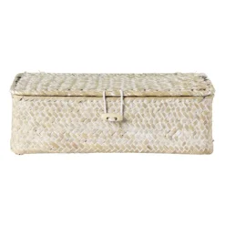 Xenos Opbergdoos zeegras - naturel - 7.5x24x14 cm- Opbergboxen|Kerstcadeaus