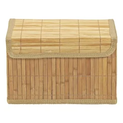 Xenos Opbergmand met deksel - bamboe - 18x29x18 cm- Manden|Manden