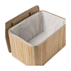 Xenos Opbergmand met deksel Oscar - 20x23x33 cm - naturel- Manden|Manden
