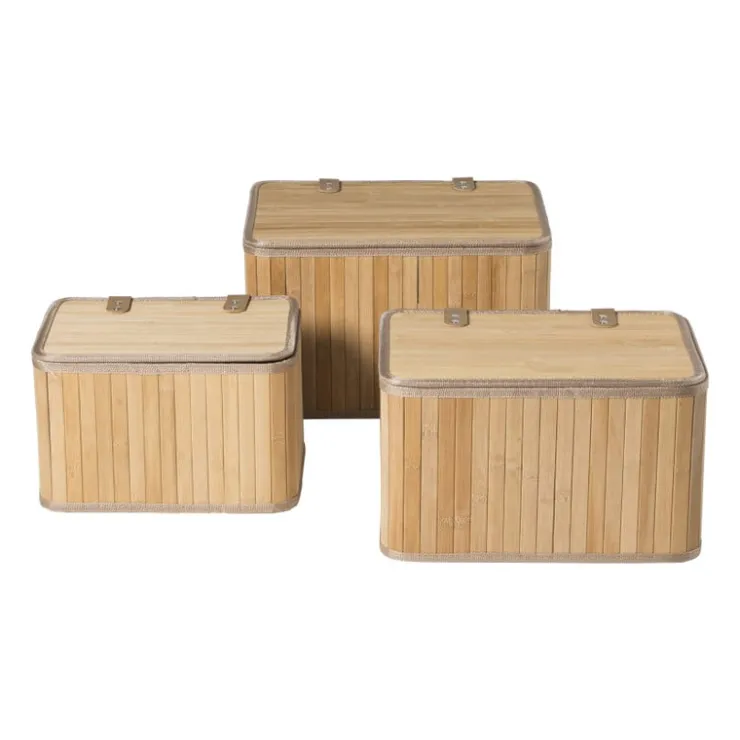 Xenos Opbergmand met deksel Oscar - 20x23x33 cm - naturel- Manden|Manden