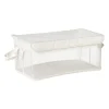 Xenos Opbergmand met handvatten - wit - 25x44x20 cm- Opbergbakken|Opbergboxen
